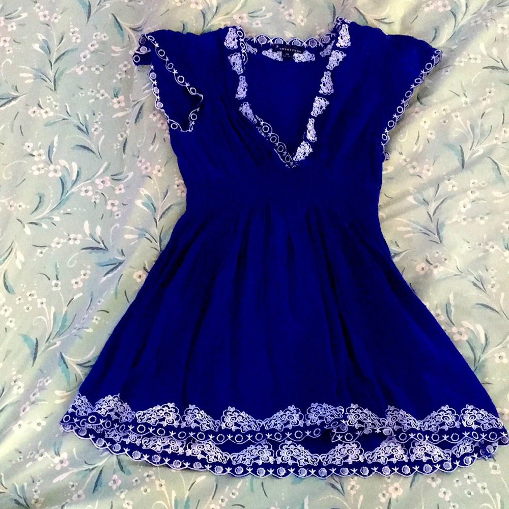 Navy blue v-neck dress from twentyone